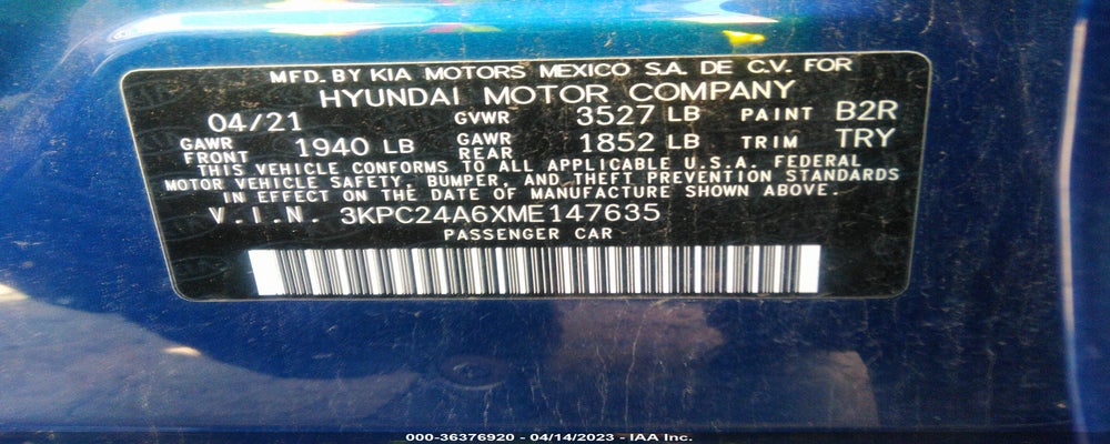 3KPC24A6XME147635 2021 HYUNDAI ACCENT photo no. 9
