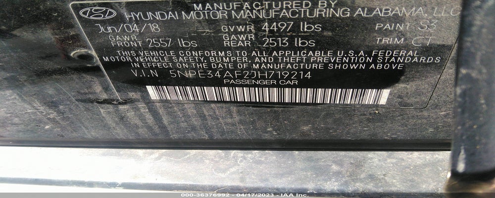 5NPE34AF2JH719214 2018 HYUNDAI SONATA photo no. 9