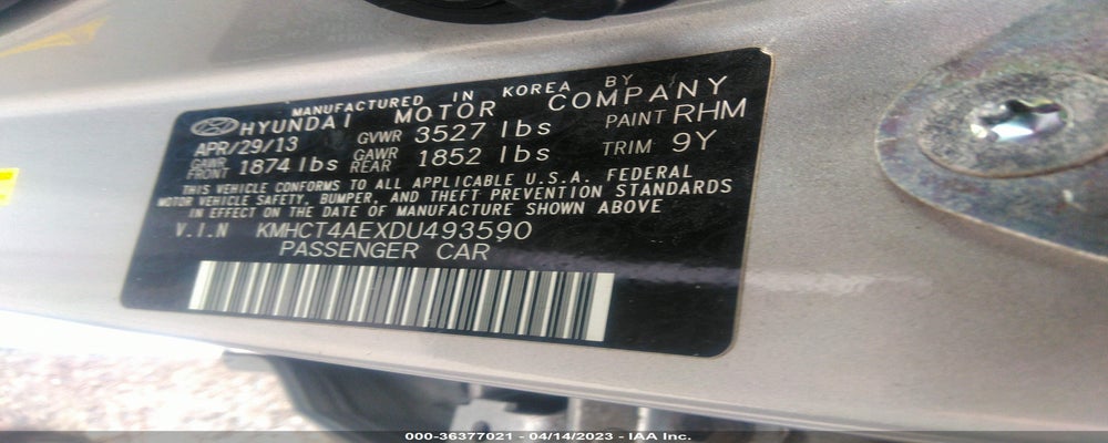 KMHCT4AEXDU493590 2013 HYUNDAI ACCENT photo no. 9