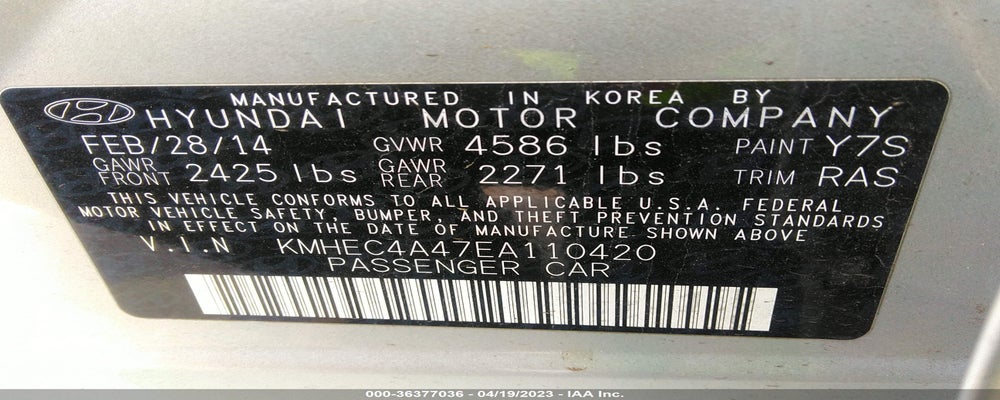 KMHEC4A47EA110420 2014 HYUNDAI SONATA HYBRID photo no. 9