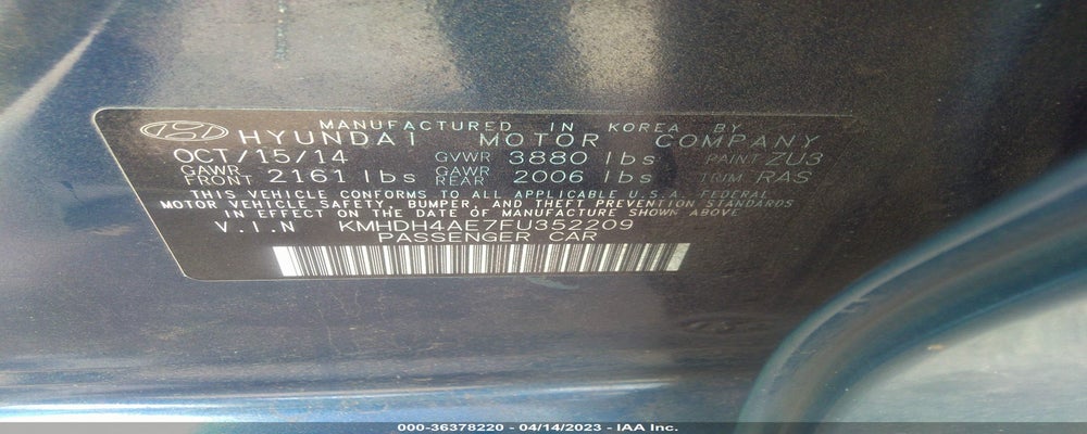 KMHDH4AE7FU352209 2015 HYUNDAI ELANTRA photo no. 9
