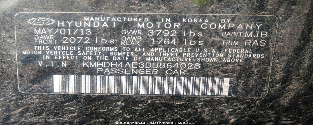 KMHDH4AE3DU864028 2013 HYUNDAI ELANTRA photo no. 9