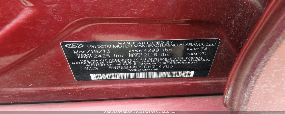 5NPEB4AC9DH714783 2013 HYUNDAI SONATA photo no. 9