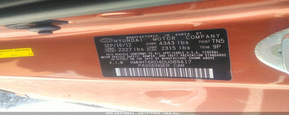 KMHHT6KD4DU089417 2013 HYUNDAI GENESIS COUPE photo no. 9