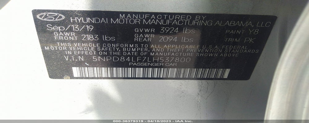 5NPD84LF7LH537800 2020 HYUNDAI ELANTRA photo no. 9
