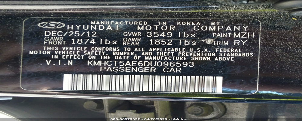 KMHCT5AE6DU096593 2013 HYUNDAI ACCENT photo no. 9