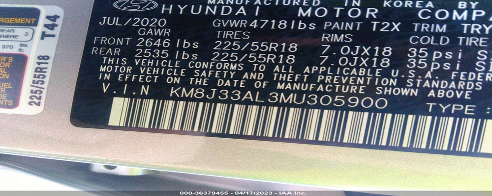 KM8J33AL3MU305900 2021 HYUNDAI TUCSON photo no. 9