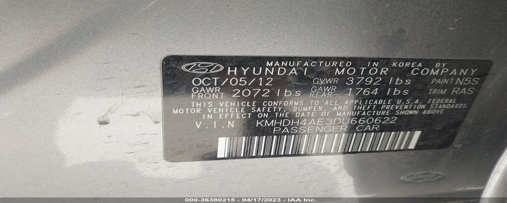 KMHDH4AE3DU660622 2013 HYUNDAI ELANTRA photo no. 9