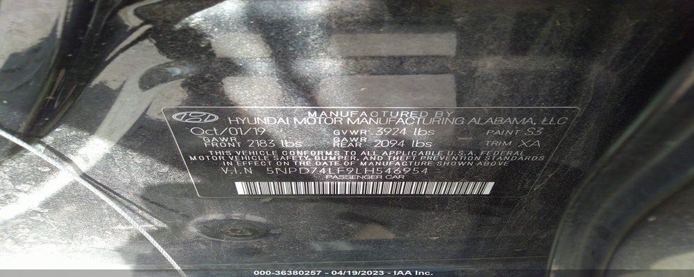 5NPD74LF9LH546954 2020 HYUNDAI ELANTRA photo no. 9
