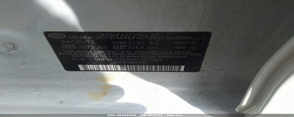 5NPDH4AE8DH201889 2013 HYUNDAI ELANTRA photo no. 9