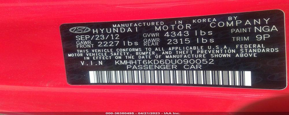 KMHHT6KD6DU090052 2013 HYUNDAI GENESIS COUPE photo no. 9