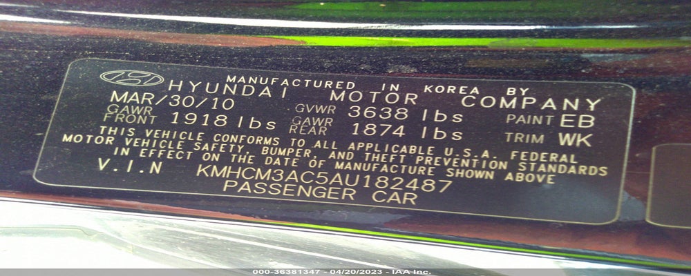 KMHCM3AC5AU182487 2010 HYUNDAI ACCENT photo no. 9