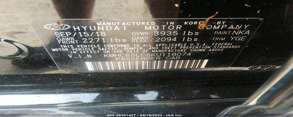 KMHC65LC6KU118074 2019 HYUNDAI IONIQ HYBRID photo no. 9
