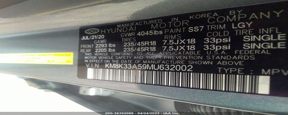 KM8K33A59MU632002 2021 HYUNDAI KONA photo no. 9