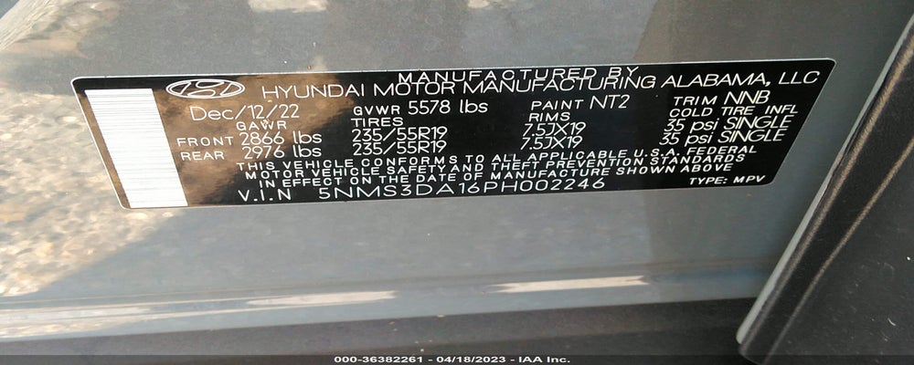 5NMS3DA16PH002246 2023 HYUNDAI SANTA FE photo no. 9