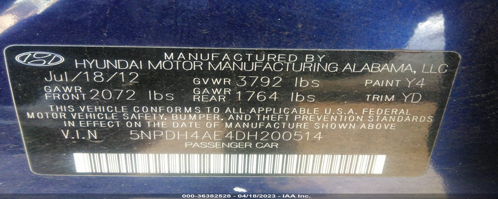 5NPDH4AE4DH200514 2013 HYUNDAI ELANTRA photo no. 9