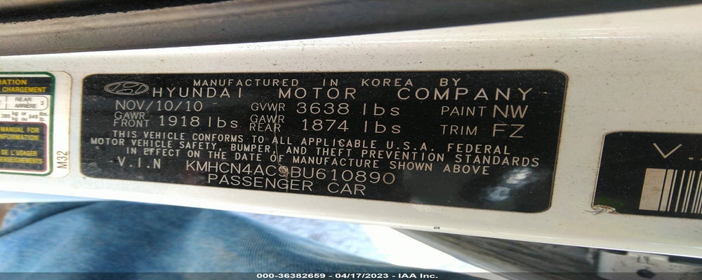 KMHCN4AC9BU610890 2011 HYUNDAI ACCENT photo no. 9