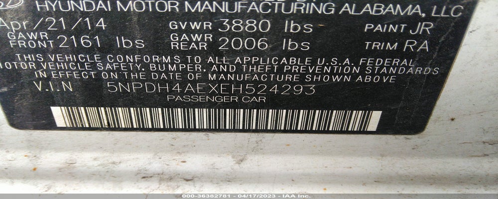 5NPDH4AEXEH524293 2014 HYUNDAI ELANTRA photo no. 9