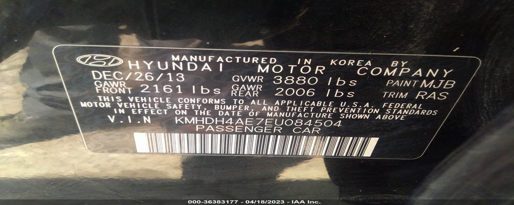KMHDH4AE7EU084504 2014 HYUNDAI ELANTRA photo no. 9