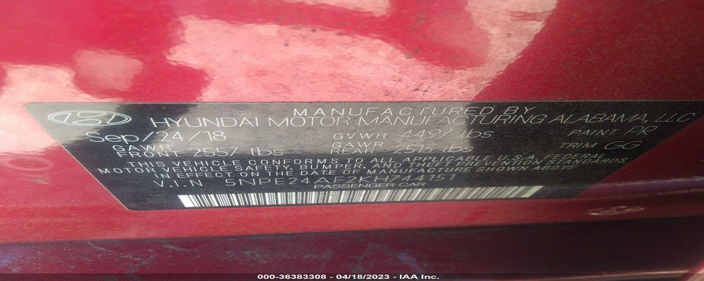 5NPE24AF2KH744151 2019 HYUNDAI SONATA photo no. 9