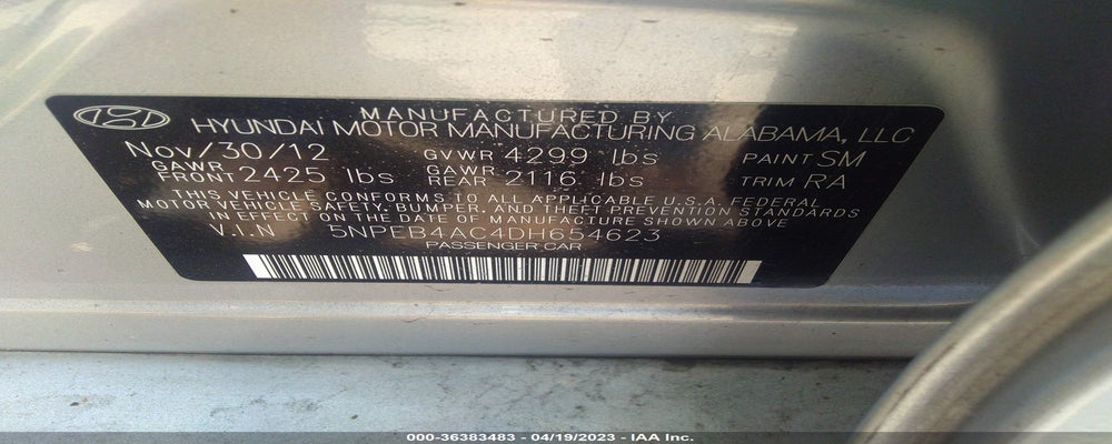 5NPEB4AC4DH654623 2013 HYUNDAI SONATA photo no. 9