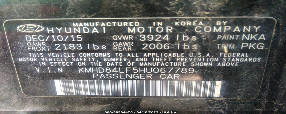 KMHD84LF5HU067789 2017 HYUNDAI ELANTRA photo no. 9