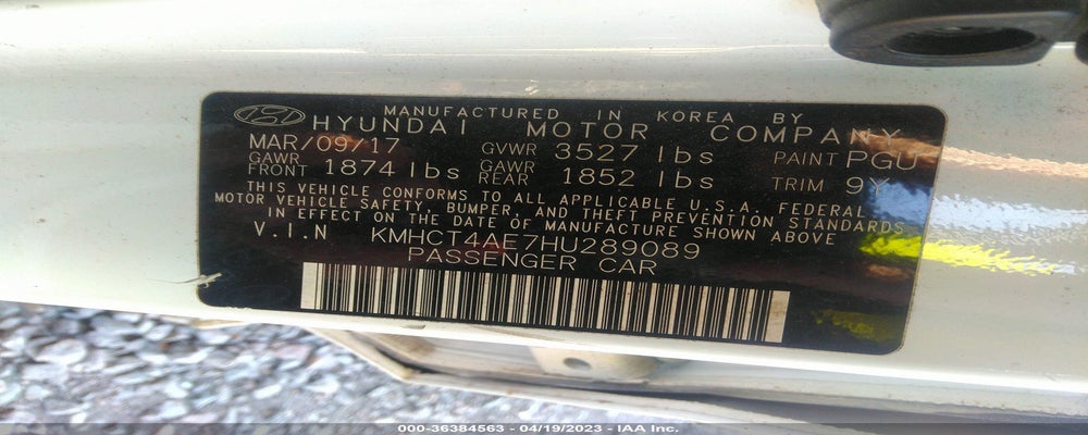 KMHCT4AE7HU289089 2017 HYUNDAI ACCENT photo no. 9