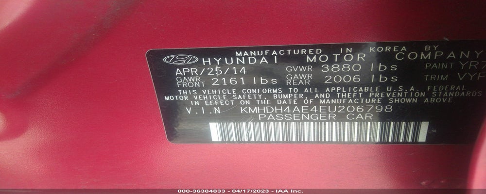 KMHDH4AE4EU206798 2014 HYUNDAI ELANTRA photo no. 9