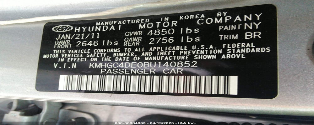 KMHGC4DE0BU140852 2011 HYUNDAI GENESIS photo no. 9