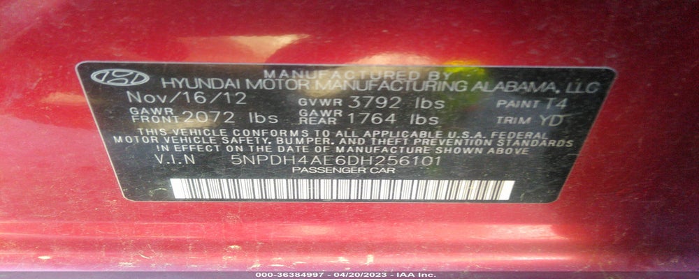 5NPDH4AE6DH256101 2013 HYUNDAI ELANTRA photo no. 9