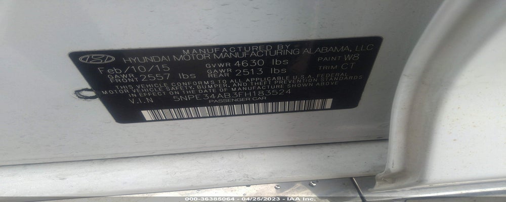 5NPE34AB3FH183524 2015 HYUNDAI SONATA photo no. 9