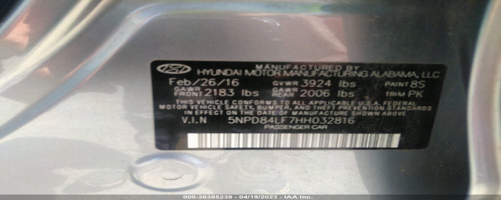 5NPD84LF7HH032816 2017 HYUNDAI ELANTRA photo no. 9