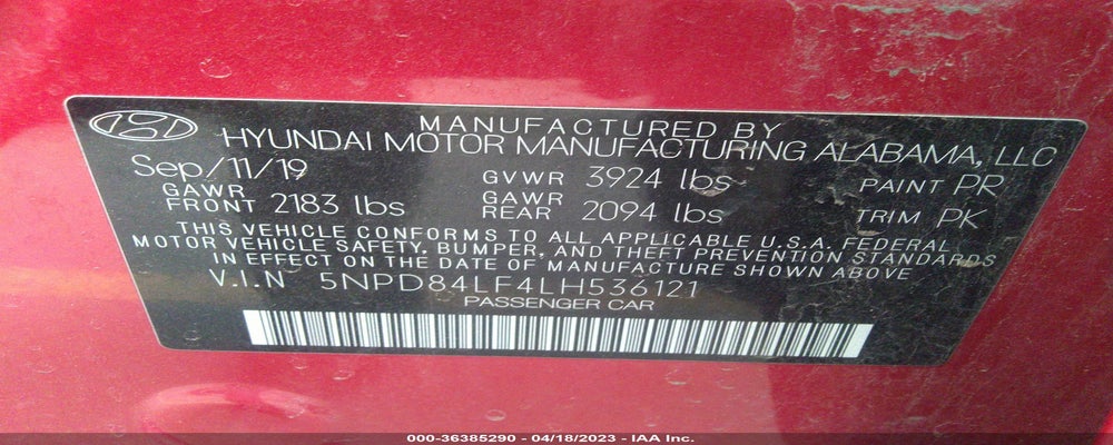 5NPD84LF4LH536121 2020 HYUNDAI ELANTRA photo no. 9