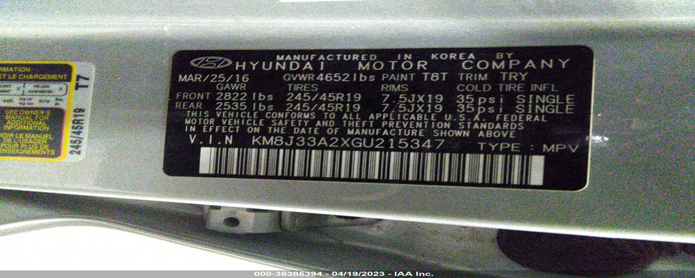 KM8J33A2XGU215347 2016 HYUNDAI TUCSON photo no. 9