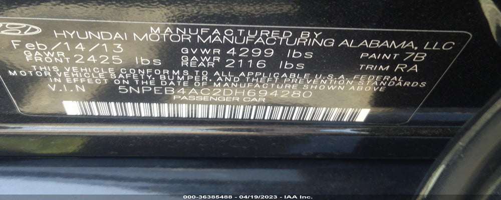 5NPEB4AC2DH694280 2013 HYUNDAI SONATA photo no. 9
