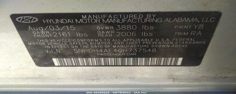 5NPDH4AE4GH737548 2016 HYUNDAI ELANTRA photo no. 9