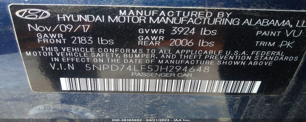 5NPD74LF5JH294648 2018 HYUNDAI ELANTRA photo no. 9