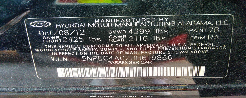 5NPEC4AC2DH619866 2013 HYUNDAI SONATA photo no. 9