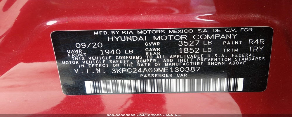 3KPC24A69ME130387 2021 HYUNDAI ACCENT photo no. 9