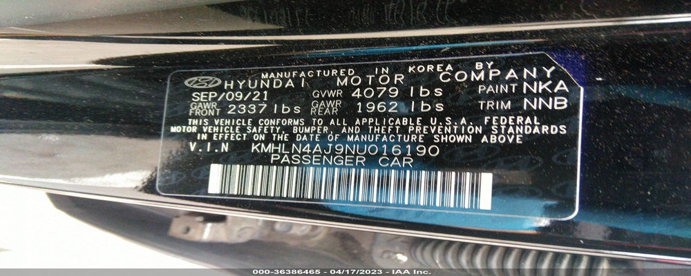 KMHLN4AJ9NU016190 2022 HYUNDAI ELANTRA HYBRID photo no. 9