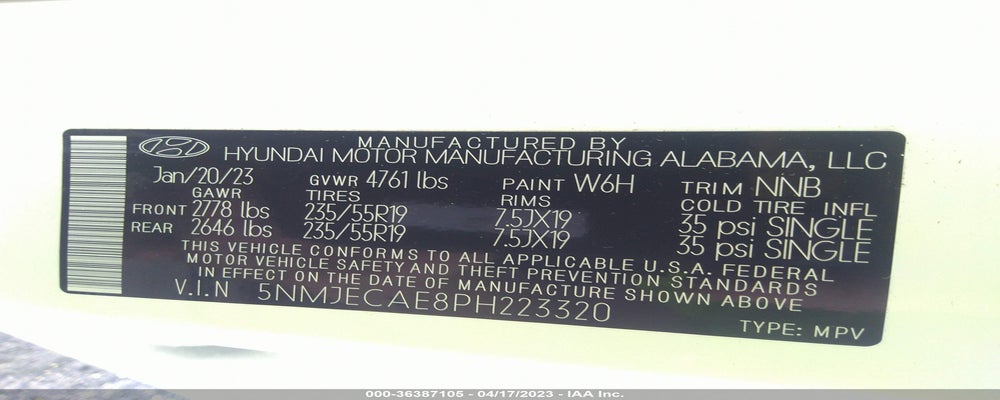 5NMJECAE8PH223320 2023 HYUNDAI TUCSON photo no. 9