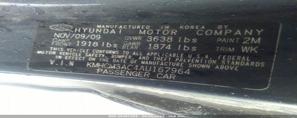 KMHCM3AC4AU167964 2010 HYUNDAI ACCENT photo no. 9