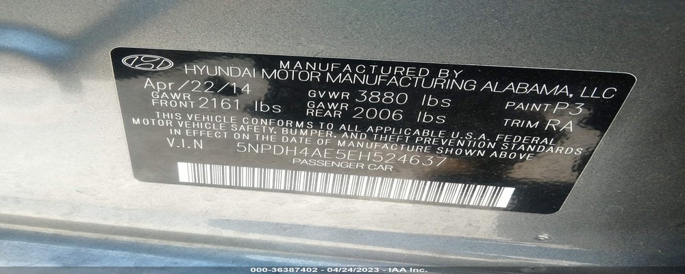 5NPDH4AE5EH524637 2014 HYUNDAI ELANTRA photo no. 9