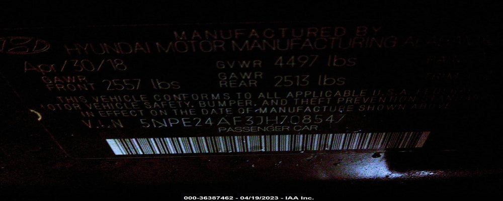 5NPE24AF3JH708547 2018 HYUNDAI SONATA photo no. 9