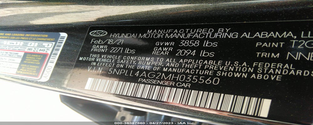 5NPLL4AG2MH035560 2021 HYUNDAI ELANTRA photo no. 9