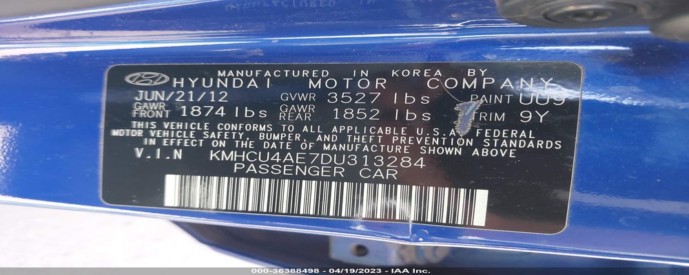 KMHCU4AE7DU313284 2013 HYUNDAI ACCENT photo no. 9