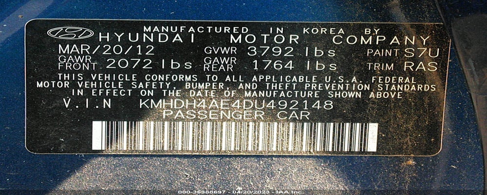 KMHDH4AE4DU492148 2013 HYUNDAI ELANTRA photo no. 9