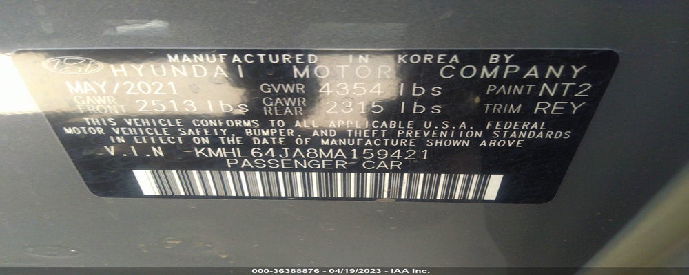 KMHL64JA8MA159421 2021 HYUNDAI SONATA photo no. 9
