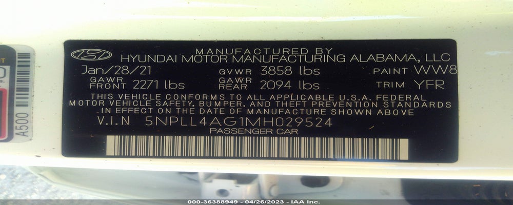 5NPLL4AG1MH029524 2021 HYUNDAI ELANTRA photo no. 9
