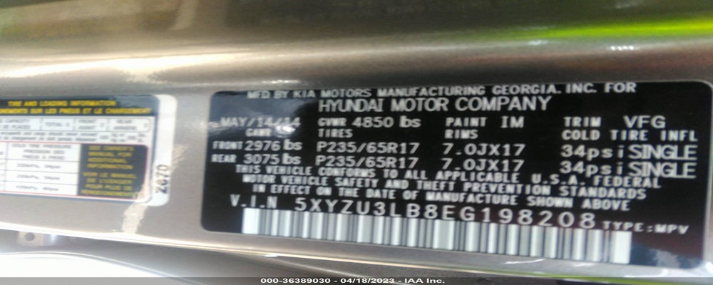 5XYZU3LB8EG198208 2014 HYUNDAI SANTA FE SPORT photo no. 9